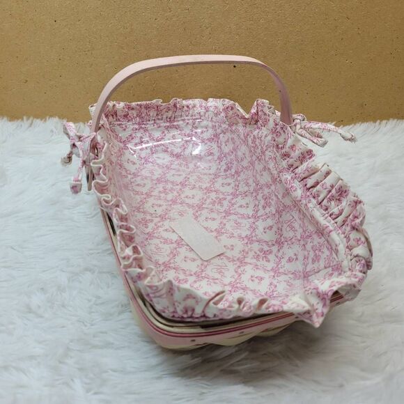 Longaberger Horizon of Hope Rosebud Basket w/ Liner, Tie-On and Protector - Picture 3 of 11